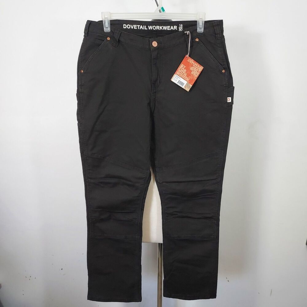 Dovetail Workwear GO TO Stretch Canvas Double Knee Work Pants Women's 18/30 NWT - Picture 3 of 16